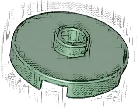 Tile, Round 2 x 2 with Open Stud