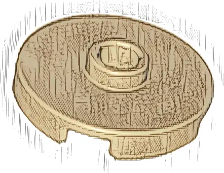 Tile, Round 2 x 2 with Open Stud