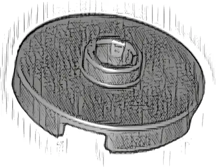 Tile, Round 2 x 2 with Open Stud