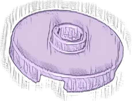 Tile, Round 2 x 2 with Open Stud