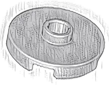 Tile, Round 2 x 2 with Open Stud