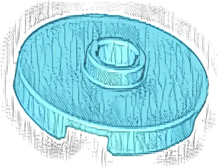 Tile, Round 2 x 2 with Open Stud