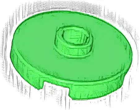 Tile, Round 2 x 2 with Open Stud