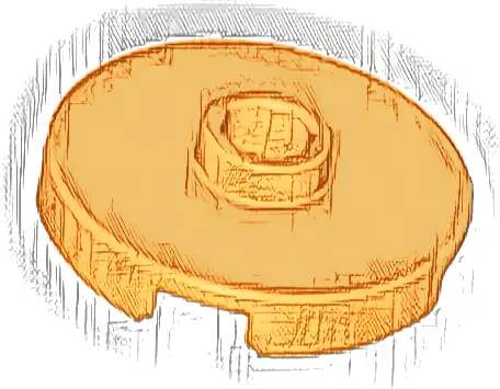 Tile, Round 2 x 2 with Open Stud