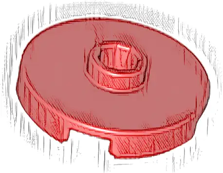 Tile, Round 2 x 2 with Open Stud