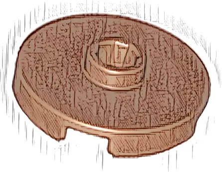 Tile, Round 2 x 2 with Open Stud