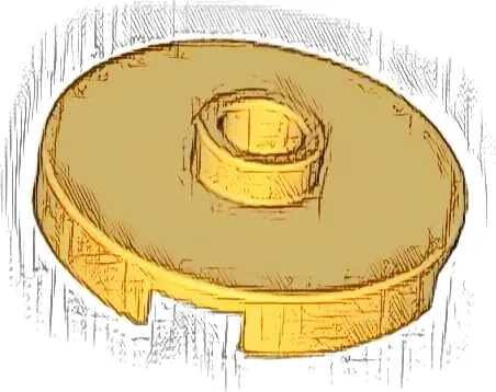 Tile, Round 2 x 2 with Open Stud