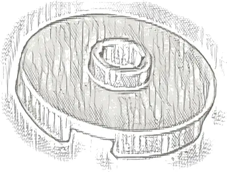 Tile, Round 2 x 2 with Open Stud