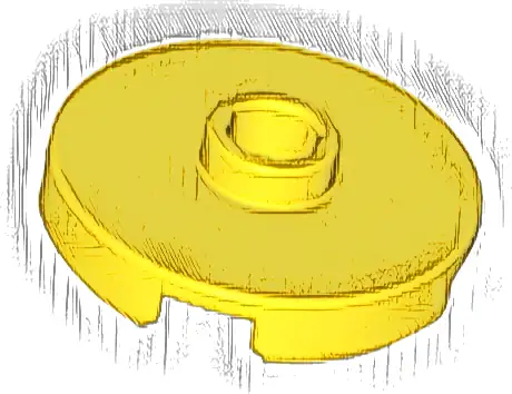 Tile, Round 2 x 2 with Open Stud