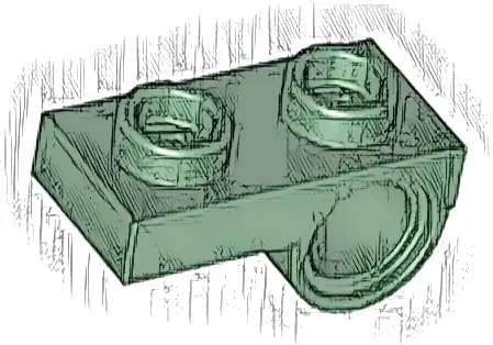 Plate, Modified 1 x 2 with Pin Hole on Bottom