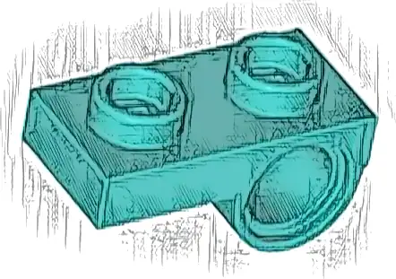 Plate, Modified 1 x 2 with Pin Hole on Bottom
