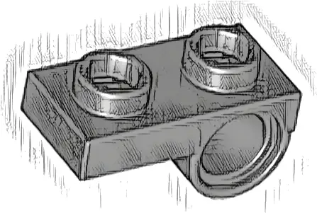 Plate, Modified 1 x 2 with Pin Hole on Bottom