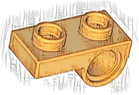 Plate, Modified 1 x 2 with Pin Hole on Bottom