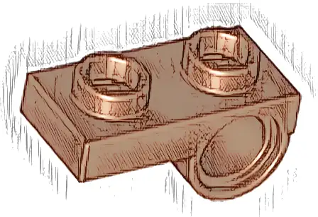 Plate, Modified 1 x 2 with Pin Hole on Bottom