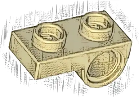 Plate, Modified 1 x 2 with Pin Hole on Bottom