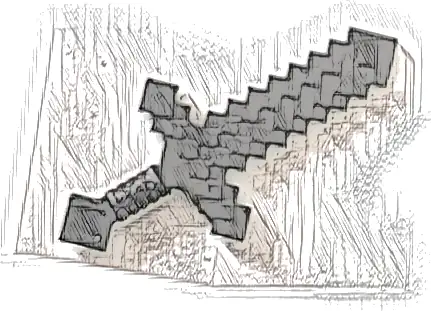 Minifigure, Weapon Sword Pixelated (Minecraft)