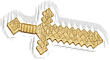 Minifigure, Weapon Sword Pixelated (Minecraft)