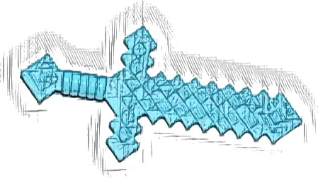 Minifigure, Weapon Sword Pixelated (Minecraft)