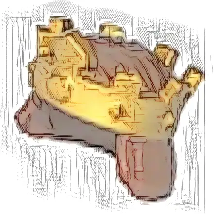 Minifigure, Hair Mid-Length, Straight with Gold Crown Pattern