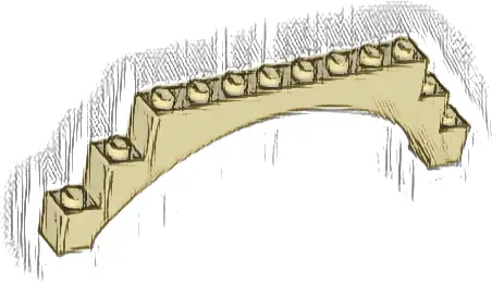Arch 1 x 12 x 3 Raised Arch with 5 Cross Supports