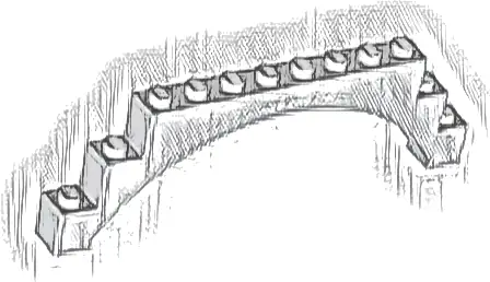 Arch 1 x 12 x 3 Raised Arch with 5 Cross Supports