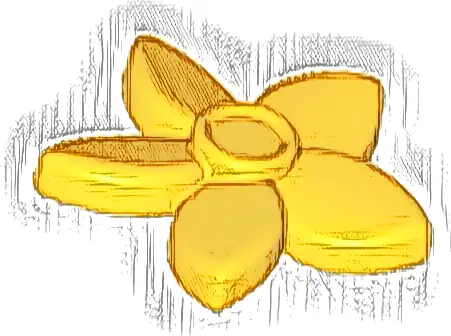 Friends Accessories Hair Decoration, Flower with Pointed Petals and Small Pin