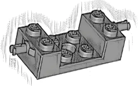 Brick, Modified 2 x 4 with Wheels Holder with 2 x 2 Cutout and Hole