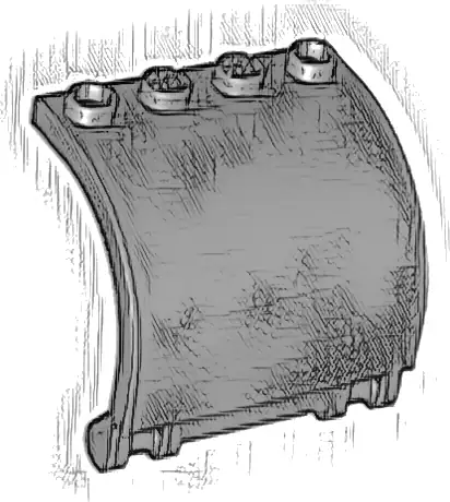 Panel 3 x 4 x 3 Curved with Double Clip Hinge