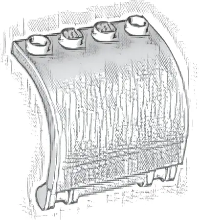 Panel 3 x 4 x 3 Curved with Double Clip Hinge