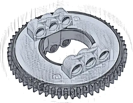 Technic Turntable 60 Tooth with Black Top with Straight Teeth (18939 / 88738)