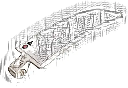 Technic, Panel Curved 3 x 13 with Small Red Dot and Black Triangle on White Background Pattern (Sticker) - Set 42096