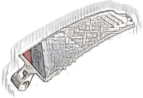 Technic, Panel Curved 3 x 13 with Red and Gray Stripes Pattern Model Left Side (Sticker) - Set 42096