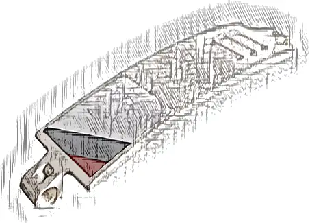 Technic, Panel Curved 3 x 13 with Red and Gray Stripes Pattern Model Right Side (Sticker) - Set 42096