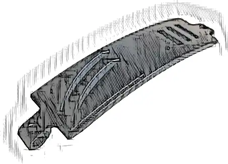 Technic, Panel Curved 3 x 13 with 2 Gray Stripes Pattern Model Left Side (Sticker) - Set 42096