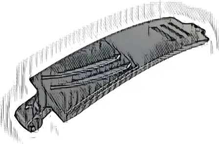 Technic, Panel Curved 3 x 13 with 2 Gray Stripes Pattern Model Right Side (Sticker) - Set 42096
