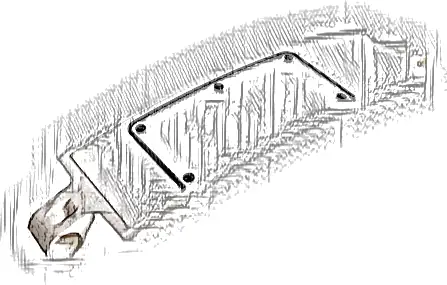 Technic, Panel Curved 3 x 13 with 5 Black Dots and Access Hatch Line on White Background Pattern (Sticker) - Set 42096