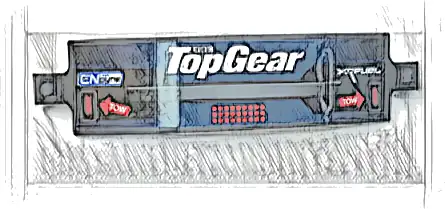 Technic, Panel Curved 3 x 13 with BBC Logo, 'Top Gear', 'ENgyne', 'XRFUeL', Red Dots and Arrows with White 'TOW' Pattern (Sticker) - Set 42109