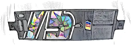 Technic, Panel Curved 3 x 13 with Partial Holographic Number 75 Middle Section and Yellow, Red and Blue NASCAR Logo Pattern (Sticker) - Set 42153