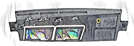 Technic, Panel Curved 3 x 13 with Partial Holographic Number 75 Top Section, Yellow Ring and 6 Stars Pattern (Sticker) - Set 42153