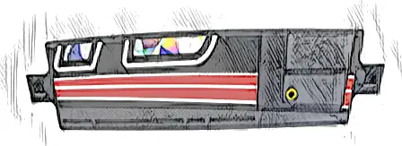 Technic, Panel Curved 3 x 13 with Partial Holographic Number 75 Bottom Section, Yellow Ring and Red and White Stripes Pattern (Sticker) - Set 42153