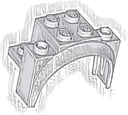 Vehicle, Mudguard 4 x 2 1/2 x 2 1/3 with Arch Round