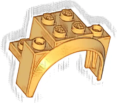 Vehicle, Mudguard 4 x 2 1/2 x 2 1/3 with Arch Round