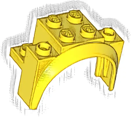 Vehicle, Mudguard 4 x 2 1/2 x 2 1/3 with Arch Round