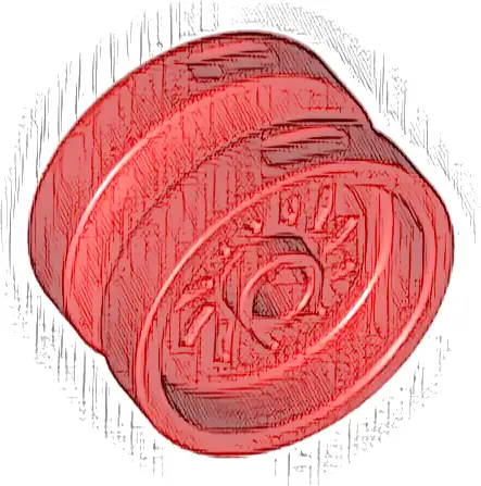 Wheel 18mm D. x 12mm with Axle Hole and Stud, Solid Brake Rotor Lines