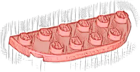 Plate, Round Corner 2 x 6 Double