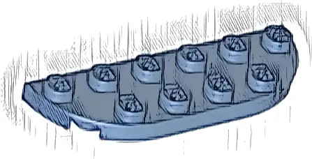 Plate, Round Corner 2 x 6 Double