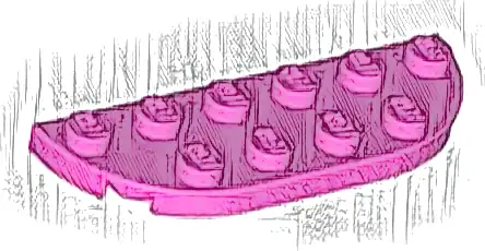 Plate, Round Corner 2 x 6 Double