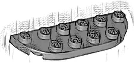 Plate, Round Corner 2 x 6 Double