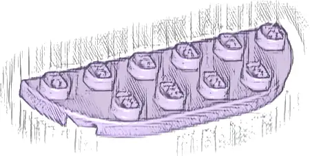 Plate, Round Corner 2 x 6 Double