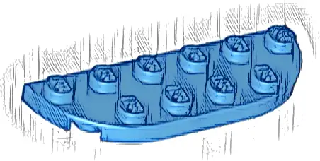 Plate, Round Corner 2 x 6 Double
